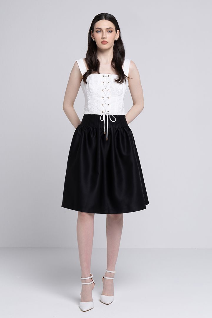 A-line crepe skirt
