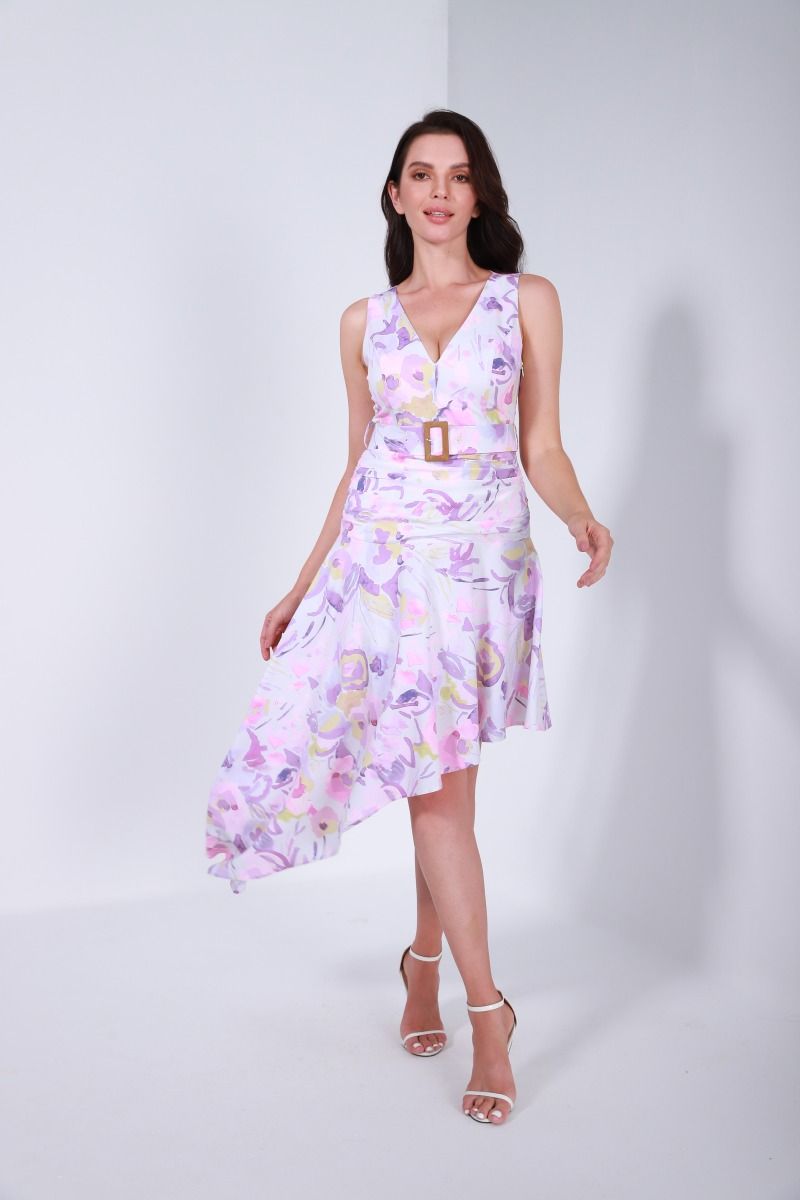 Abstract floral print dress