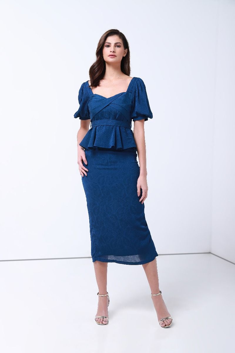 femi9 printed brocade skirt