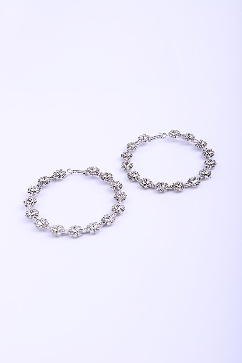 Crystal embellished hoop earrings