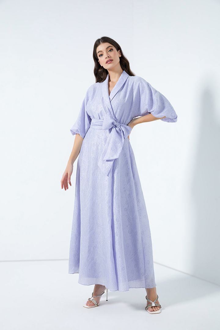 Jacquard wrap dress