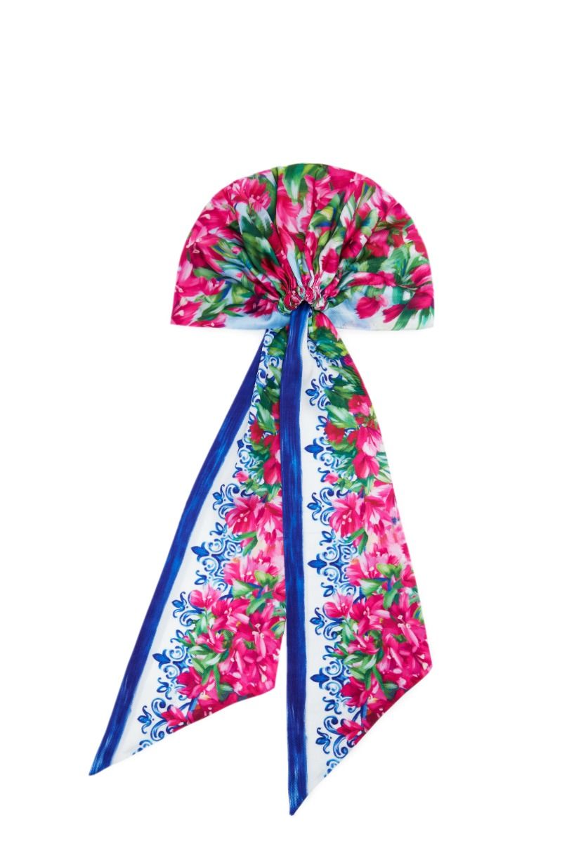 Floral satin scarf