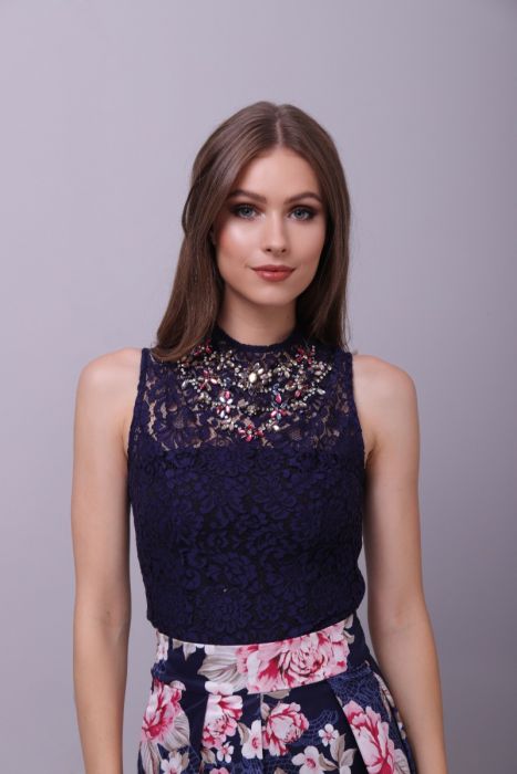 Lace Overlay Top