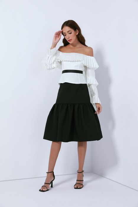 jacquard black skirt