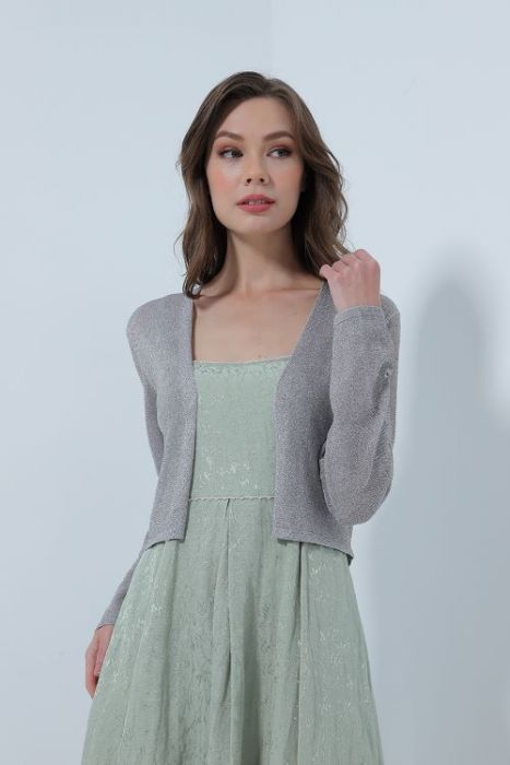 knitted silver cardigan