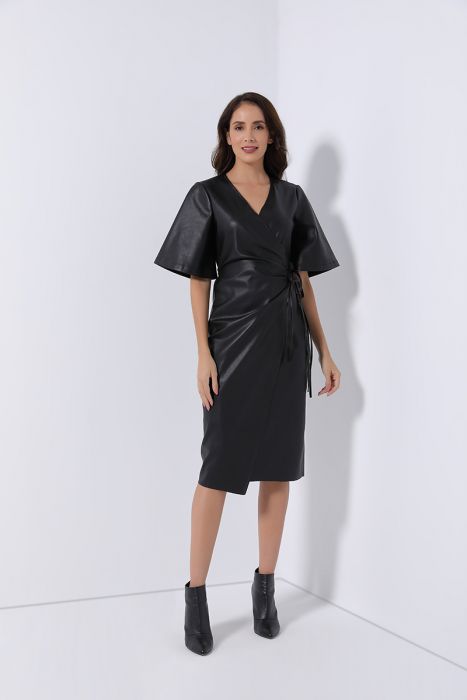 Leather wrap dress | femi9