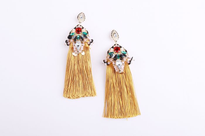 long crystal fringe earrings