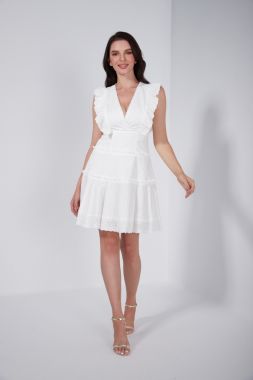 Cotton lace trim dress