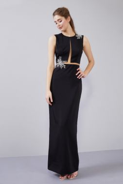 Black Dress with Silver Crystals
