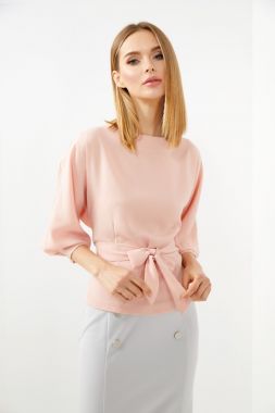 Pink Blouse with Waist Tie