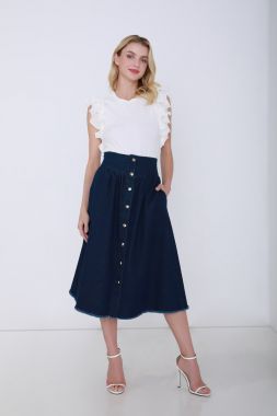 front button skirt