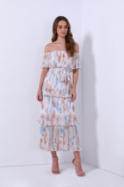 printed off-shoulder dress