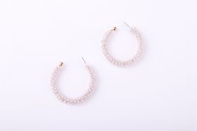 pearls hoop earrings