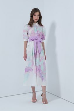 floral print shirt dress