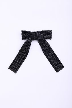 Bead embellished bow hair clip 