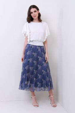 Printed chiffon skirt
