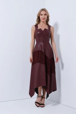 Leather Burgundy dress
