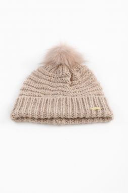 Pom-pom knitted cap